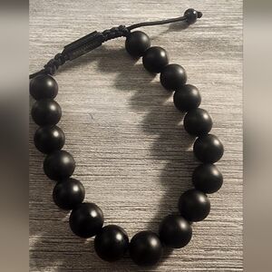 GT Collection Matte Black Beaded Bracelet (Tourmaline)